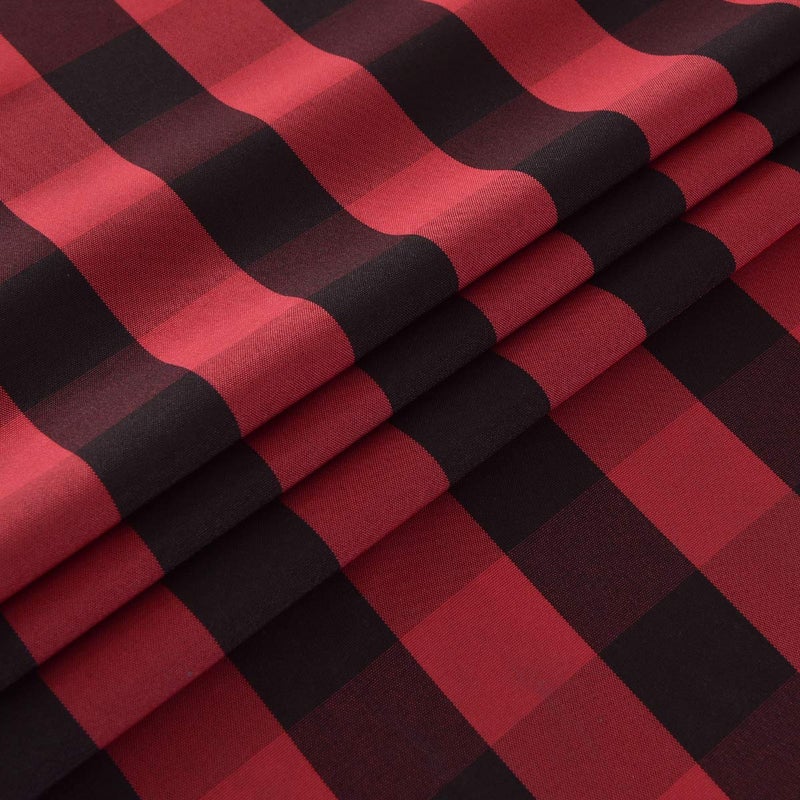 maxmill Checkered Square Tablecloth Stain Resistant Waterproof and Wrinkle Resistant Washable Heavy Weight Soft Table Cloth Gingham for Dining Room and Outdoor Use, 52 x 52 Inch Black and Red - Image 4